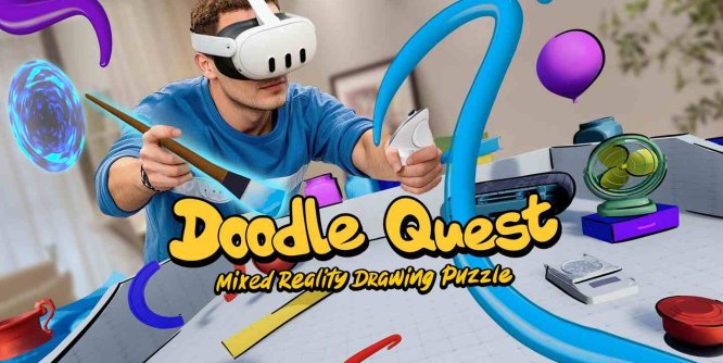 Meta Quest 游戏《涂鸦任务 绘画拼图》Doodle Quest: Mixed Reality Draw Puzzle-魔趣网精选