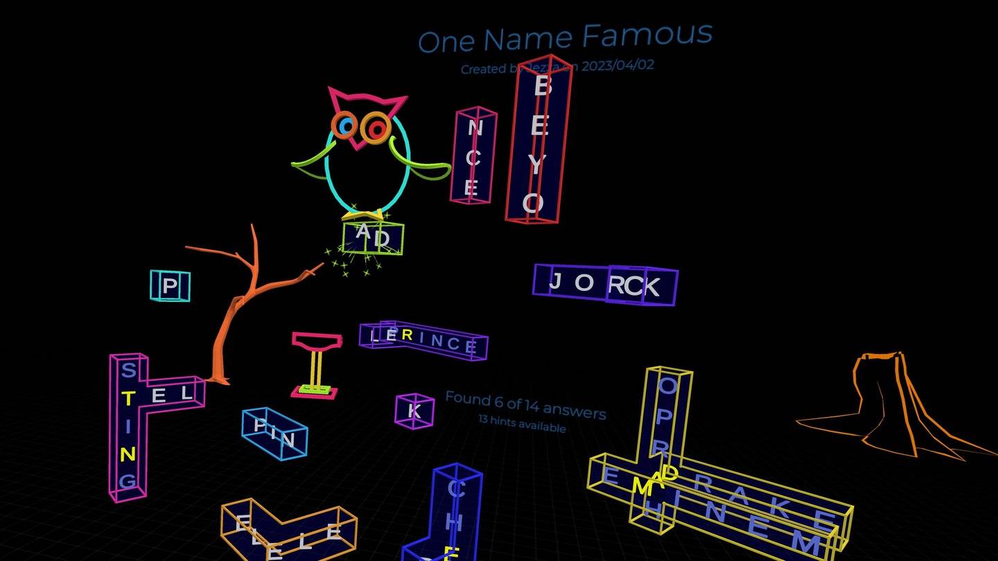 Meta Quest 游戏《猫头鹰词块》Arthur Owls Word Block