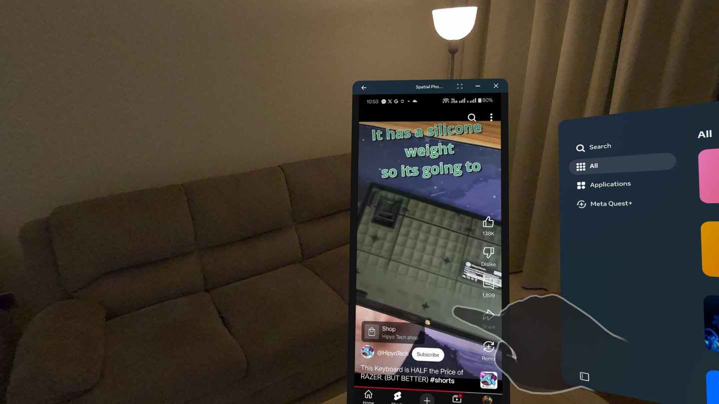 Oculus Quest 应用《空间电话：镜像与控制》Spatial Phone: Mirror Control