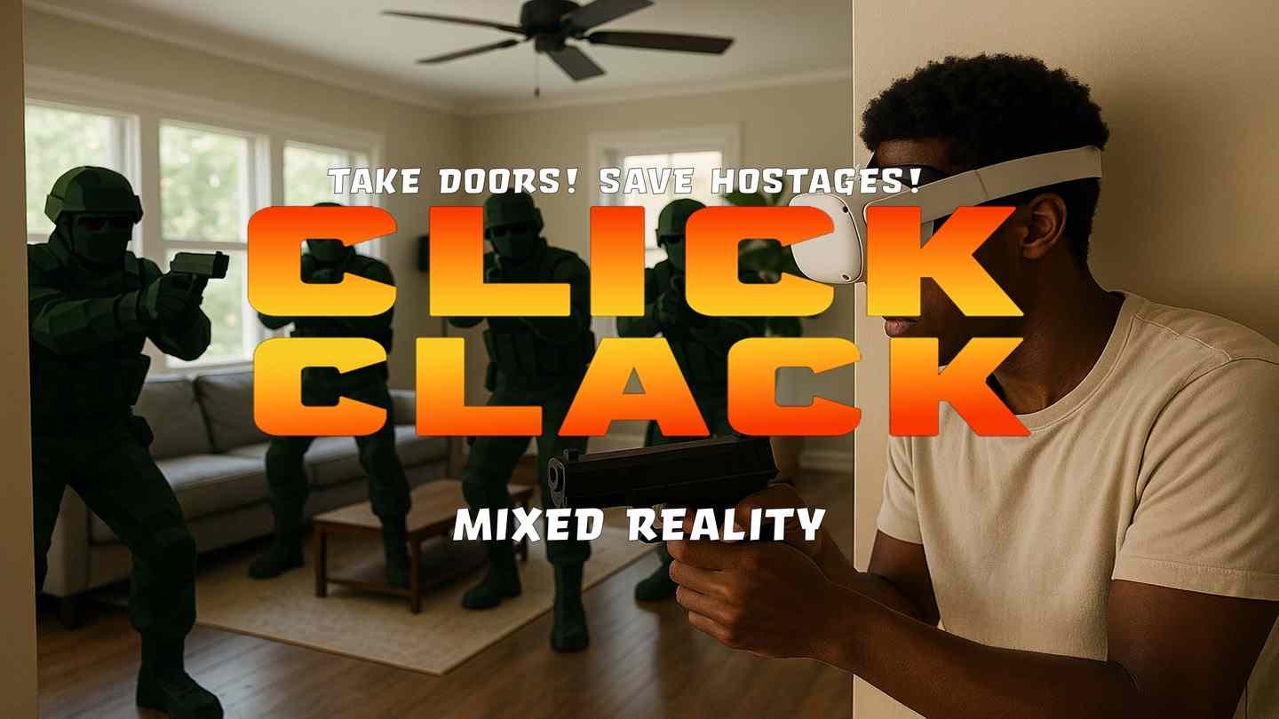 Meta Quest 游戏《咔哒咔哒 枪战》Click Clack Mixed Reality