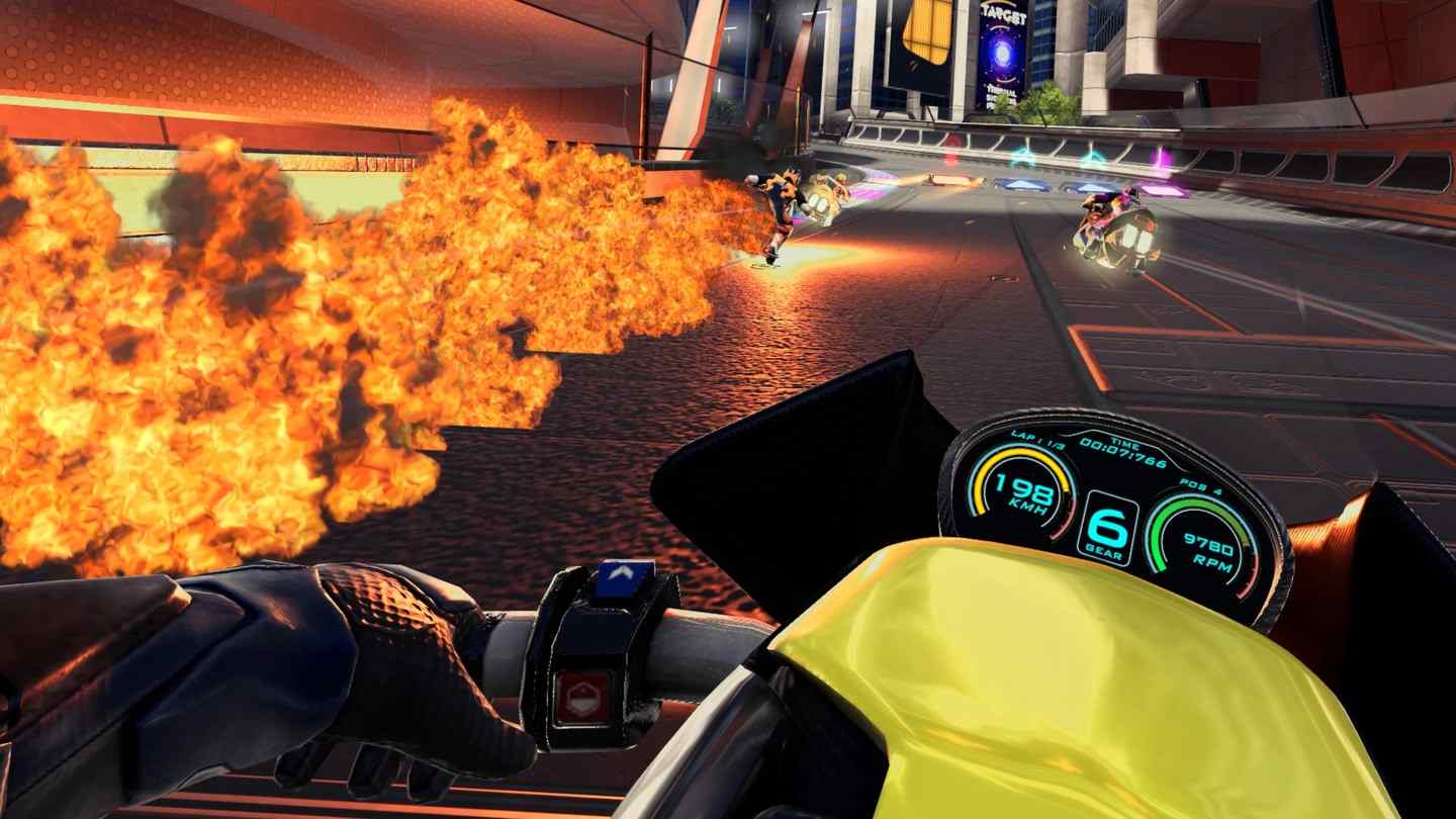 Meta Quest 游戏《悬浮摩托车竞赛》VRacer Hoverbike